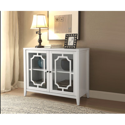 Ceara White Finish Console Cabinet