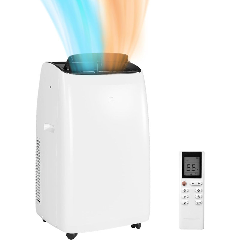 14,000 BTU Inverter Portable Air Conditioner Cools Up to 750 Sq. Ft with Dual Hose, 4-in-1 Portable AC Unit with Remote Control & Installation Kits for Large Room, 3 Speed, 24 Timer