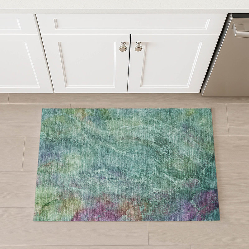 Tapis abstrait intérieur / extérieur lavable à la machine Emelia ACN2308, Rectangle 1 pi 8 po x 2 pi 6 po