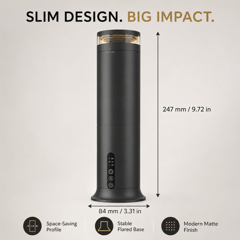 Modern Tower Waterless Cold Air Diffuser, Black