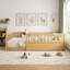 Lit au sol avec barrière de haute sécurité, idéal pour les jeux et le sommeil des enfants, structure en bois Montessori-767355668-767355667