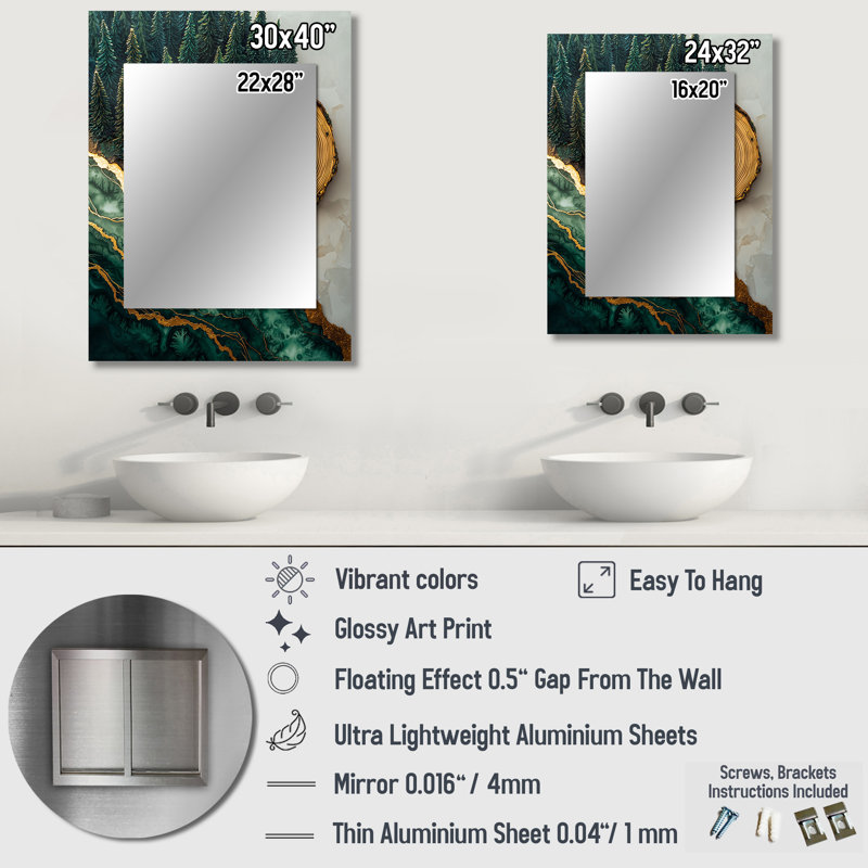 Wydmire - Traditional Wall Mirror, 32 po x 24 po