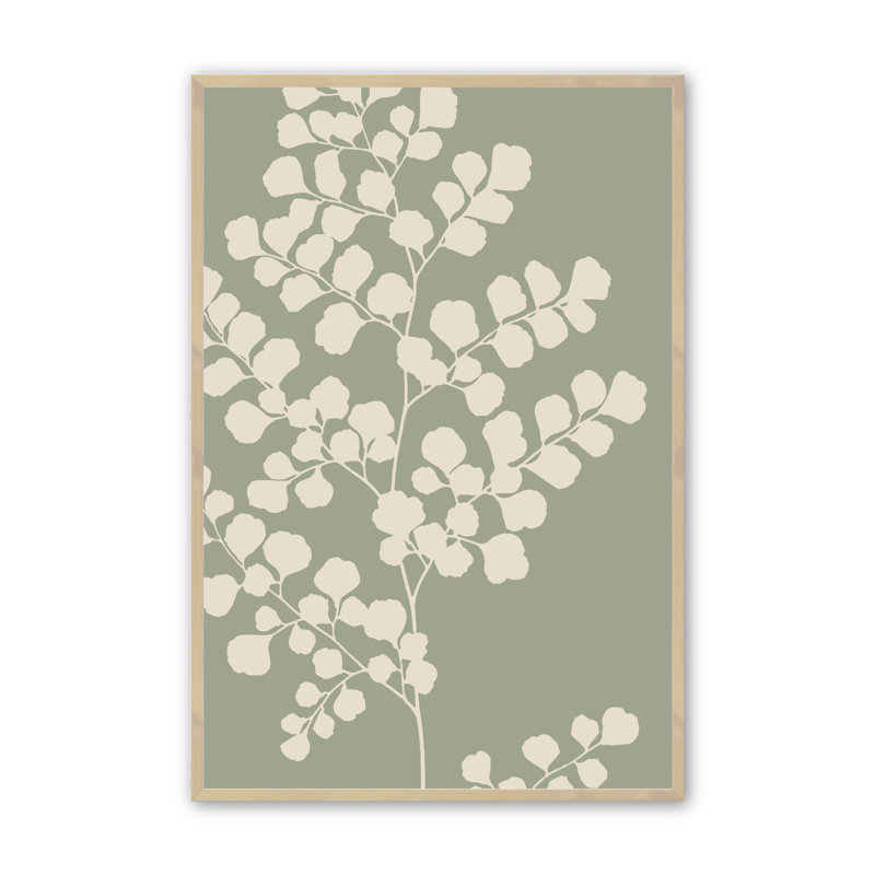 Botanic Harmony In Sage II, reproduction d'art encadrée, H 11,5 po x l 9,5 po x P 1 po, Érable brut
