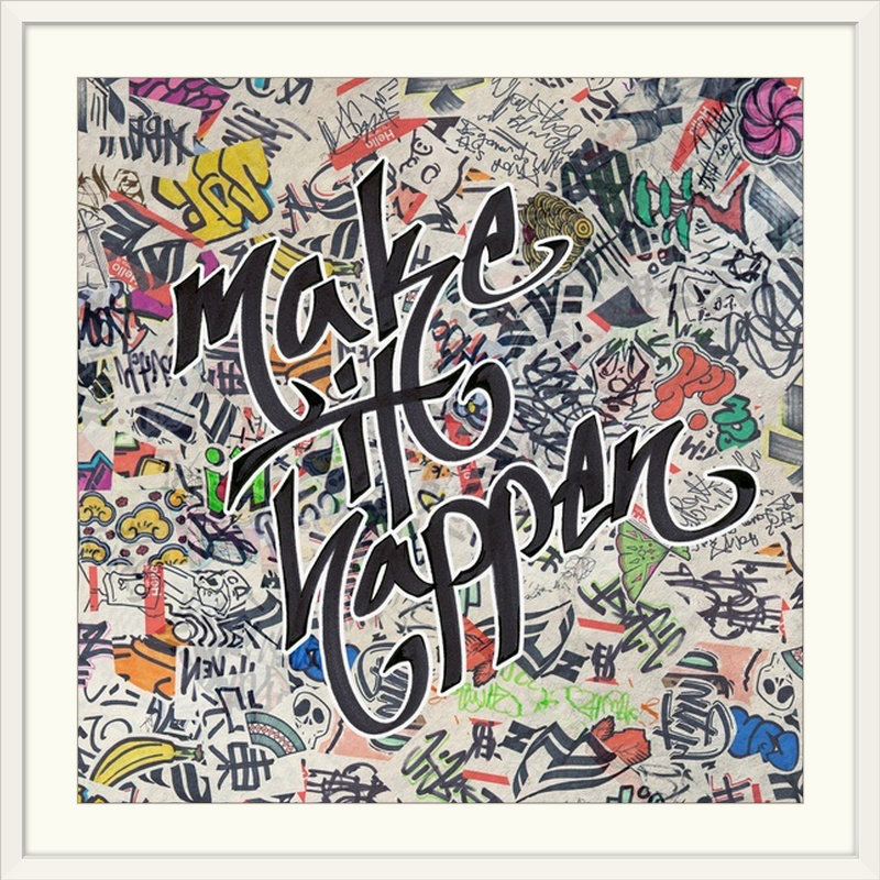 «Make It Happen - Urban Inspiration», impression, H 32 po x l 32 po x P 1 po, Cadre blanc
