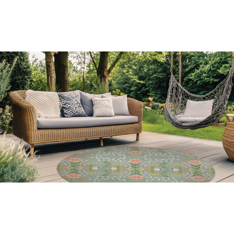 Cecelia Outdoor Rug, Round 5'