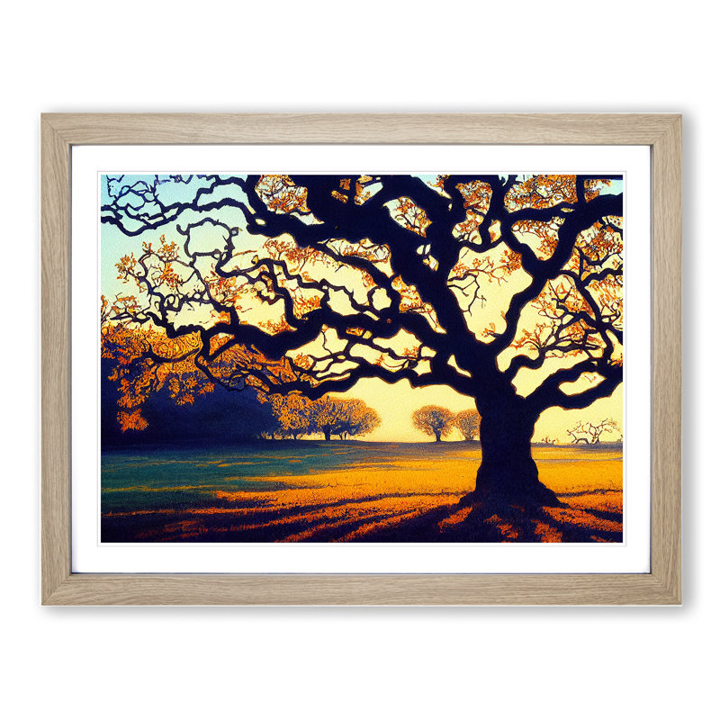 Otherworldly Oak Tree - Framed Print, 46cm H x 64cm W x 2cm D, Oak