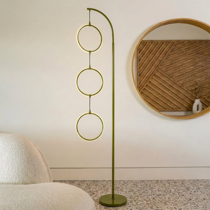 Lampe sur pied DEL verte 74 po Nova avec mât fin et base lestée Nova, Vert