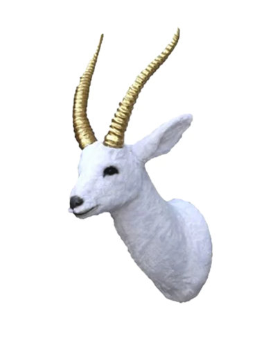 Jaliene White Gazelle Head Life Size Statue