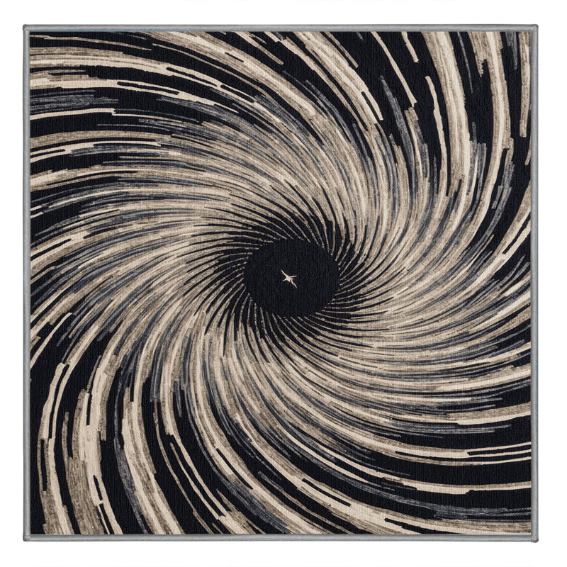 Tapis gris lavable à la machine, Carré 7 pi
