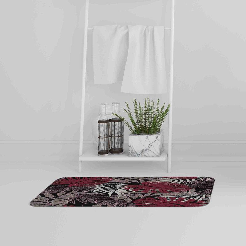 Akila Memory Foam Non-Slip Bath Rug, Floral 6
