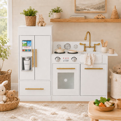 Cuisine de jeu modulaire en bois avec réfrigérateur, cuisinière et évier Little Chef Charlotte par Teamson Kids