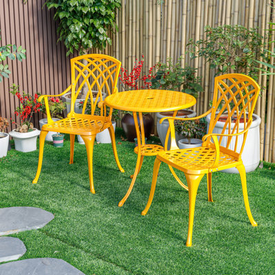 Sunny Retreat- Yellow Cast Aluminium Bistro Set