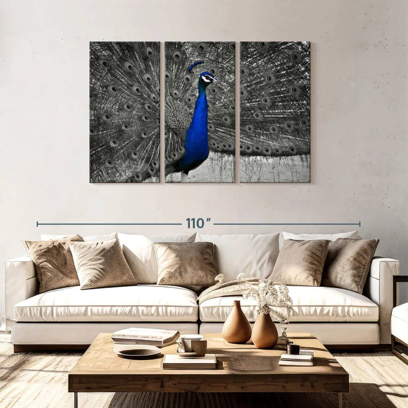 Brampt Peacock Pop, 48" H x 74" W