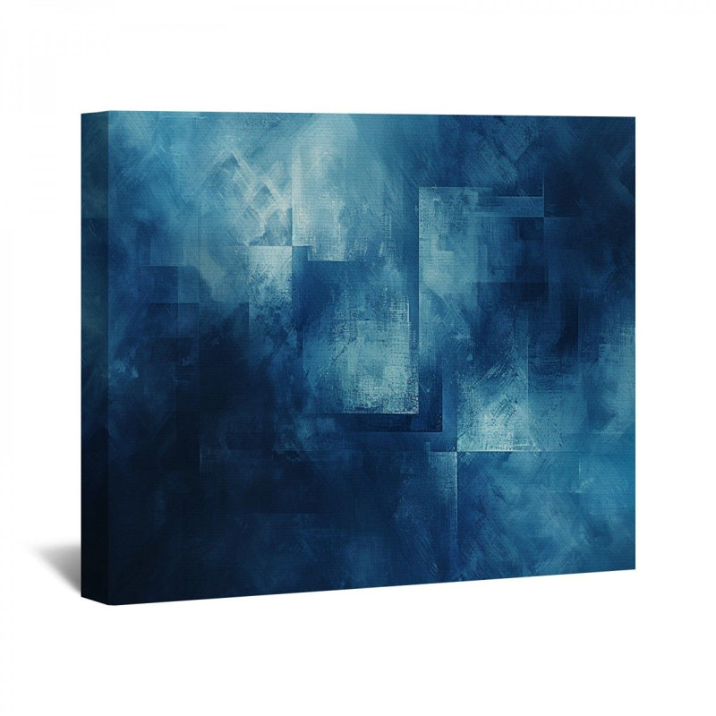 Abstrait encadré sur toile, H 16 po x l 16 po x P 3 po