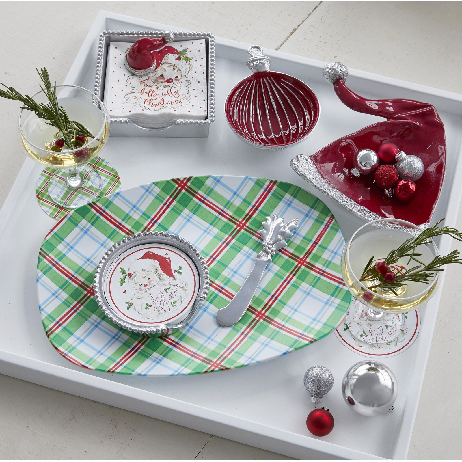 Mariposa Ornament Candy Dish, Red
