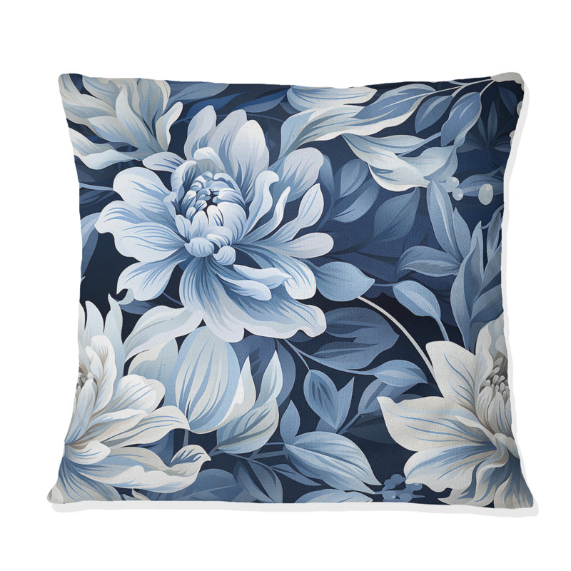 Coussin décoratif en polyester à motif floral , H 18 po x l 18 po