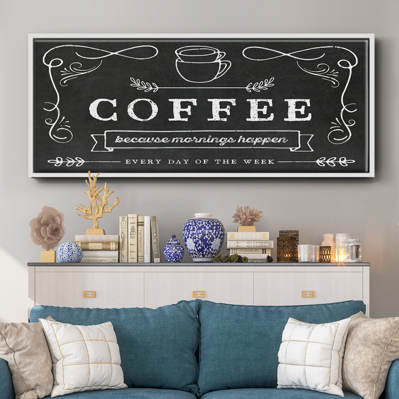 «Coffee Everyday», toile encadrée, H 12 po x l 30 po