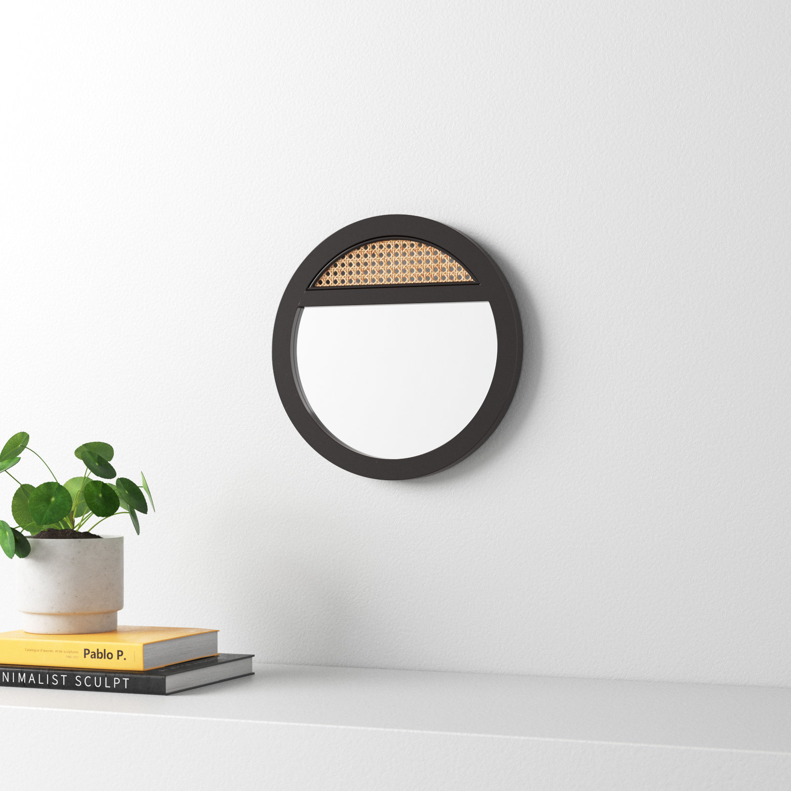 Ernesto 24" Accent Mirror, 17.50" x 17.50", Black
