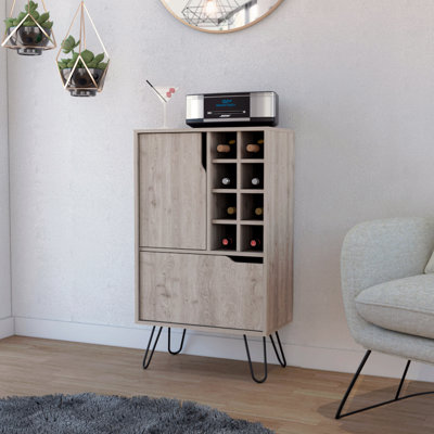 Bar Cabinet, Eight Built-In Wine Rack, Single Door