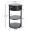 Table d'appoint ronde d'intérieur en métal à 3 niveaux avec armoire à porte coulissante-925322501
