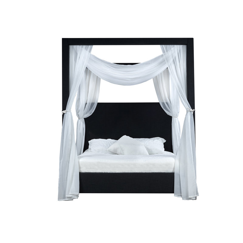 Lit à baldaquin standard tapissier, Beige, Très grand