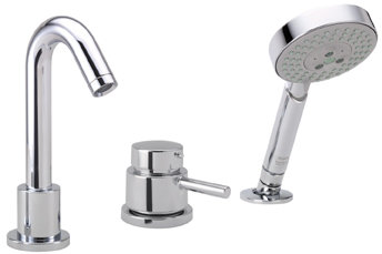 Garniture de robinet de baignoire romaine à poignée simple avec douche à main Talis S, Chrome