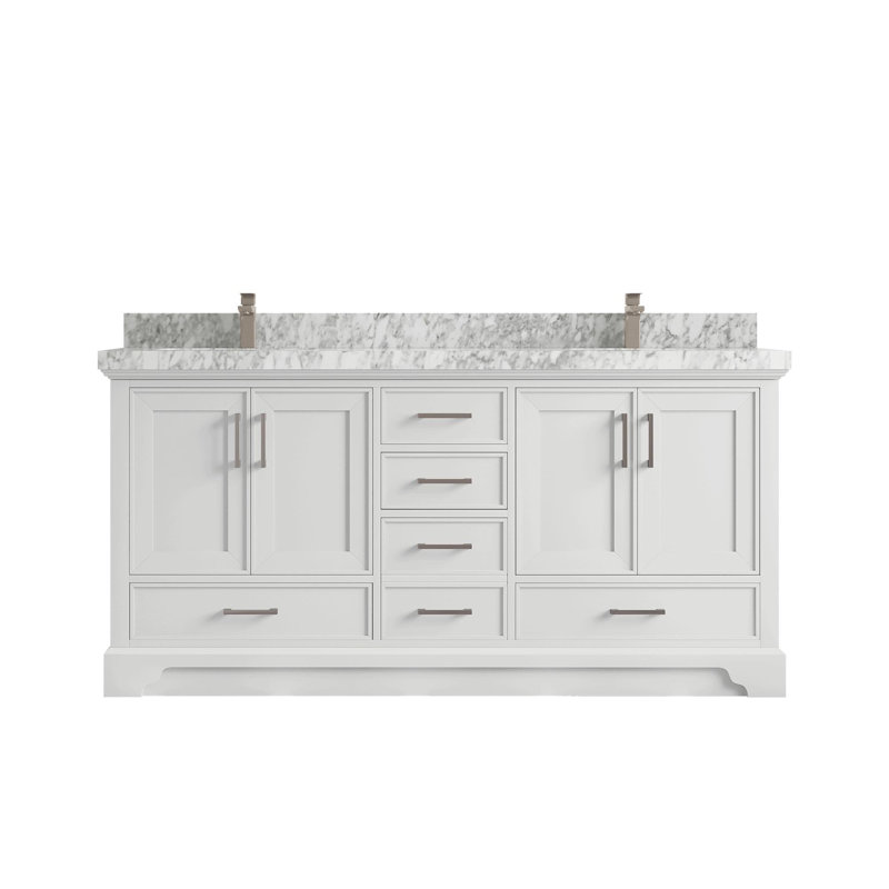 Charlotte de 72 po X P 22 po De salle de bain Marbre de Carrare