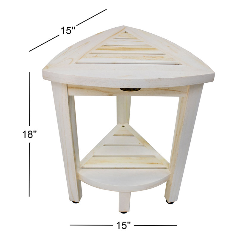 CoastalVogue Oasis 12" W Teak Shower Bench