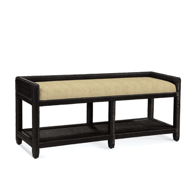 Glinda Wicker Shelves Storage Bench by Birch Lane