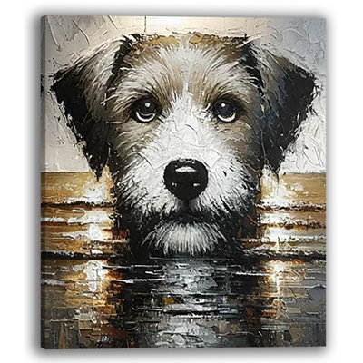 "Portrait d'un chien texturé" sur toile