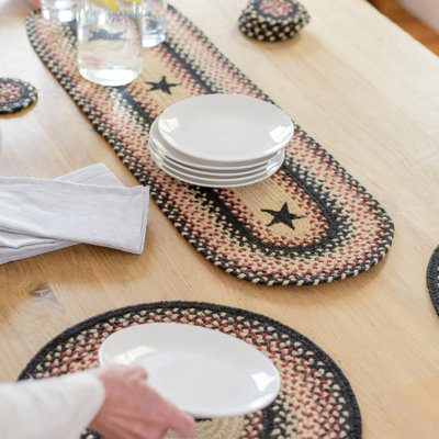 Chemin de table d'intérieur tressé en jute de qualité supérieure Kimmel, taille 11 po x 36 po