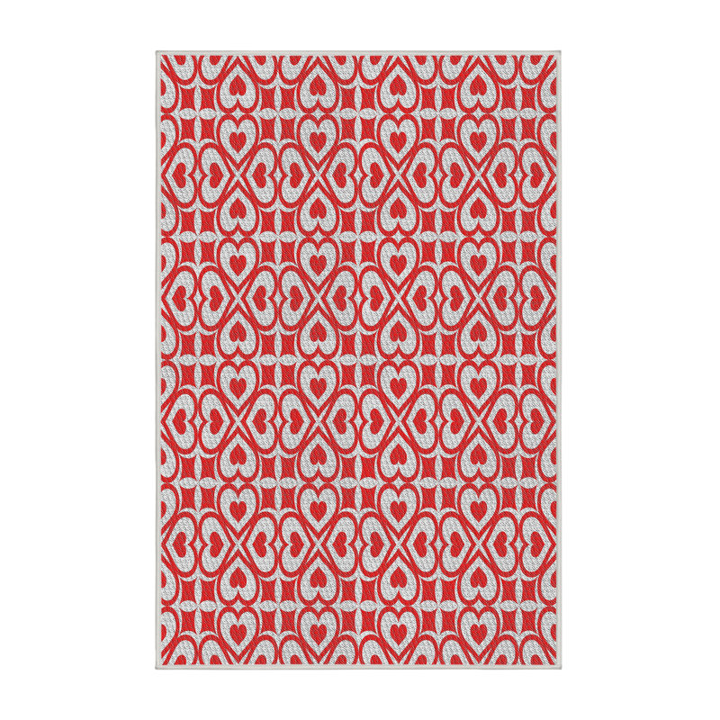 Tapis blanc / rouge Renfrew, Rectangle 5 pi x 7 pi