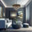 Luxury Gold And Black Crystal Light Fixture-417408