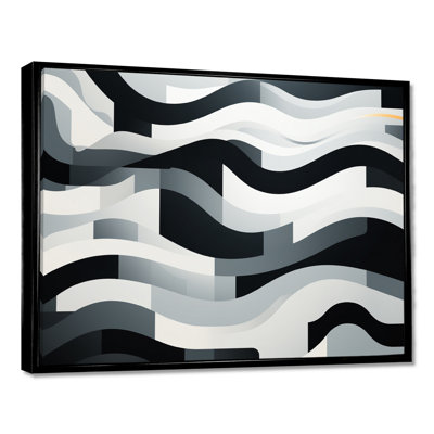 Vagues d'art stylisées monochromes - Vagues