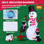 Bonhomme de neige gonflable de Noël et pingouins