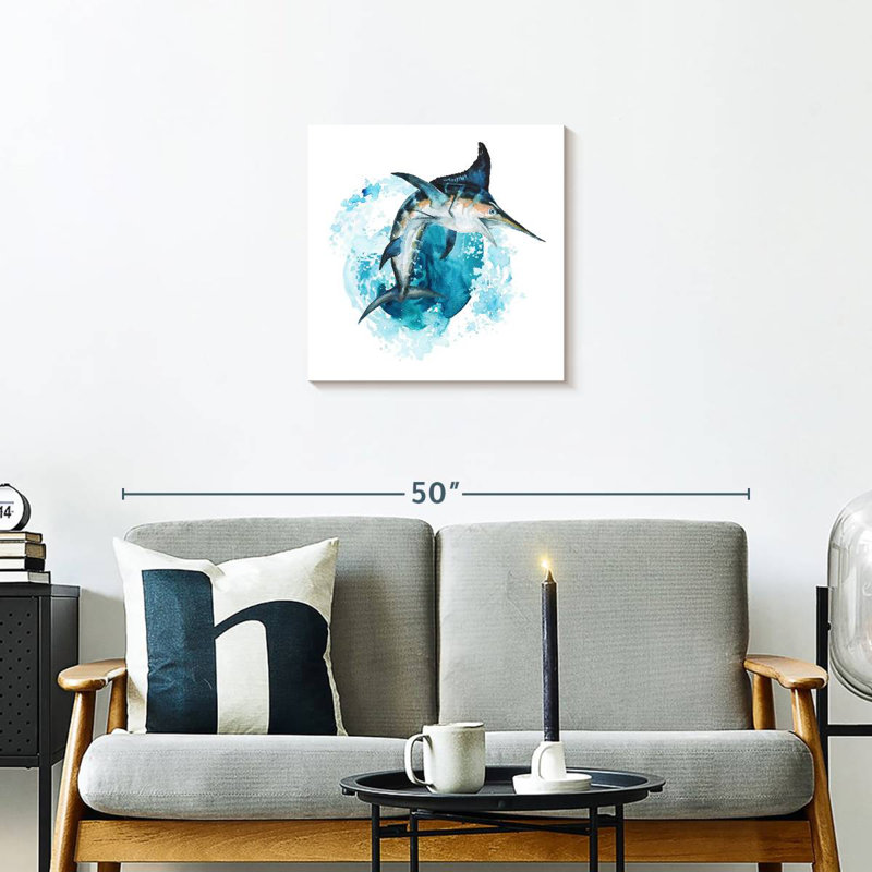 Brampt Blue Marlin Splash, 20" H x 20" W