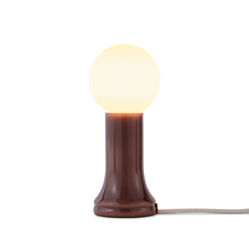 Shore Table Lamp Smoke Grey With G95 LED Bulb US, Brown