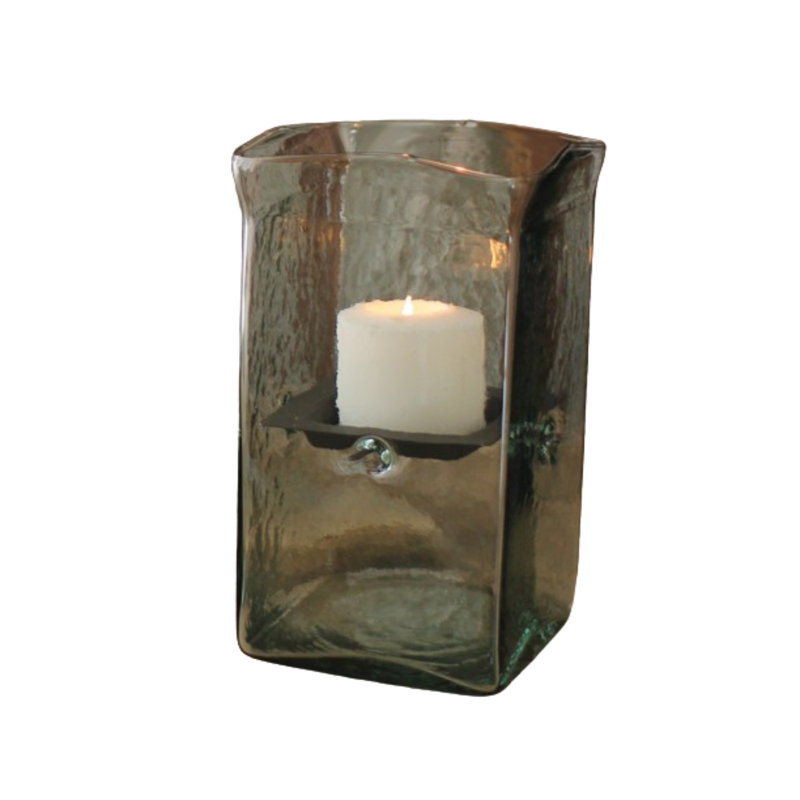 Small White Ceramic Hanging Hurricane Candle Holder