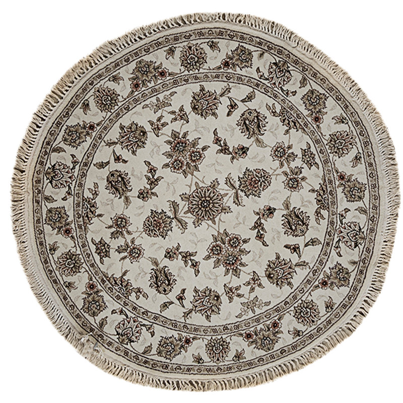 High-Quality Hand-Knotted Ivory Area Rug