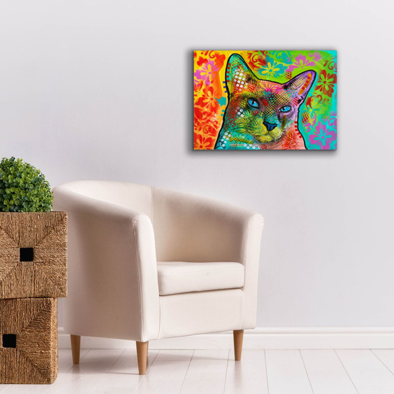 «Blue Point Siamese» par Dean Russo, art mural sur toile, H 18 po x l 26 po x P 0,75 po