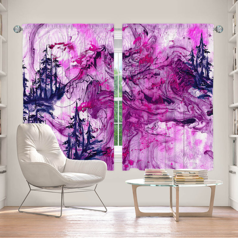 Rideau en polyester, L 56 po x L 78 po, Fuchsia
