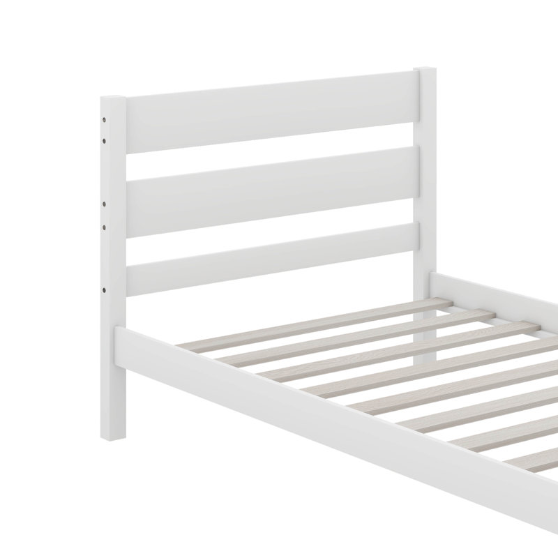 Twin Bed Frame Complete With Headboard And Footboard, White
