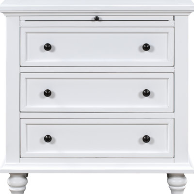 Armoire avec 3 tiroirs - plateau de table de bout en bois blanc pour le décor de la chambre à coucher 3 po ajoute fonctionnalité et style à la pièce