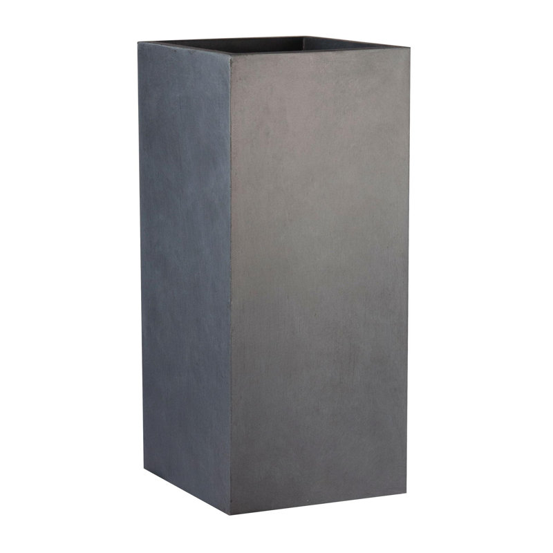 Square Plant Pot, 60.5cm H x 27cm W x 27cm D, Dark Grey