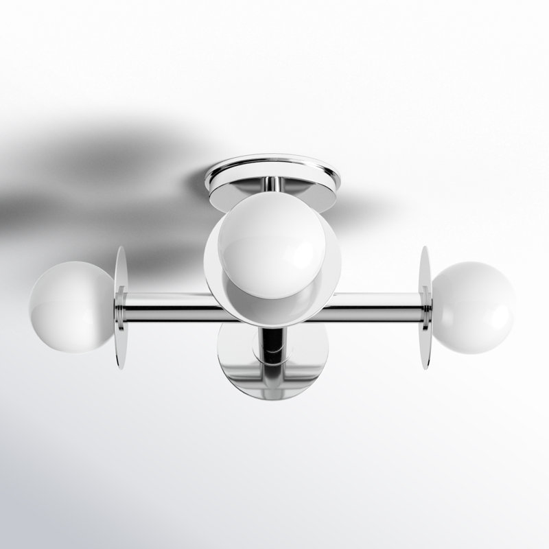 Allegra Glass Semi Flush Mount, Polished Nickel