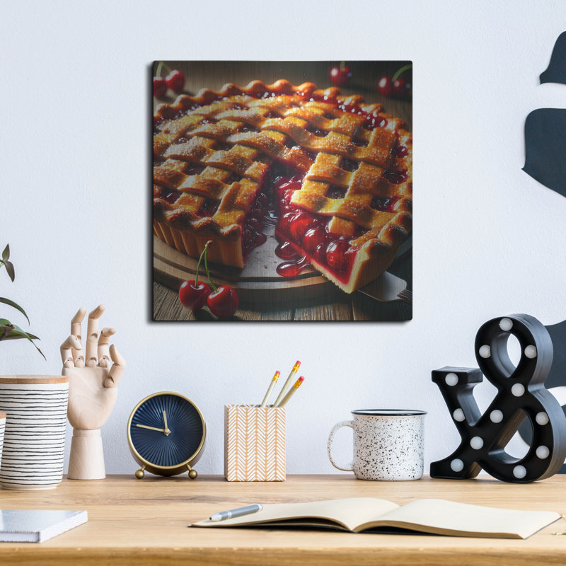  'Cherry pie' by Rey Klimt Metal Wall Art, 12" x 12"