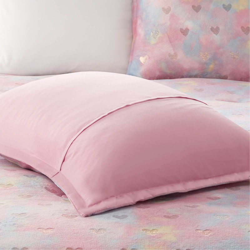 Ensemble d'édredon en peluche imprimé métallique avec coussin décoratif