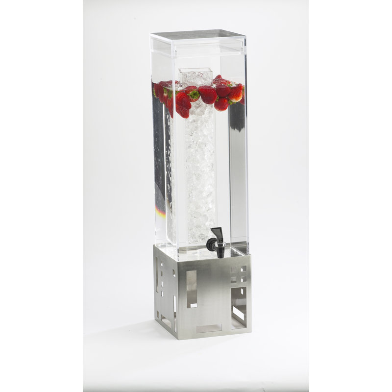 Distributeur de boissons carré avec chambre à glace, Acier inoxydable, H 26,75 po x l 7,5 po x P 9,5 po