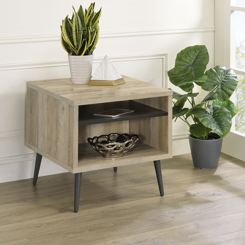 Square Engineered Wood Side End Table