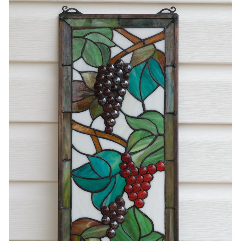 Vitrail de fenêtre en verre teinté vigne de fleurs
